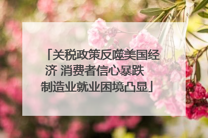 关税政策反噬美国经济 消费者信心暴跌 制造业就业困境凸显