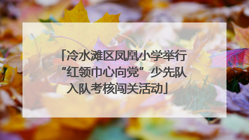 冷水滩区凤凰小学举行“红领巾心向党”少先队入队考核闯关活动