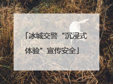 冰城交警“沉浸式体验”宣传安全