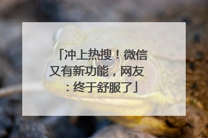 冲上热搜！微信又有新功能，网友：终于舒服了