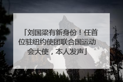 刘国梁有新身份！任首位驻纽约使团联合国运动会大使，本人发声