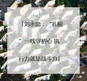 刘永忠：“扎根”一线守初心 执行力就是战斗力