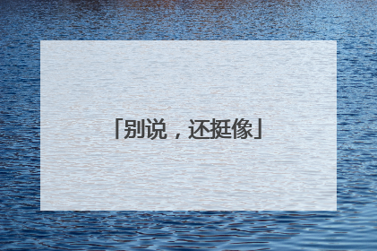 别说，还挺像
