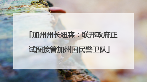 加州州长纽森:联邦政府正试图接管加州国民警卫队
