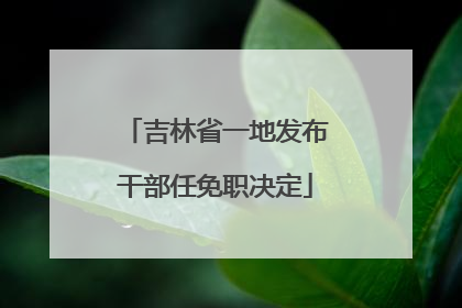 吉林省一地发布干部任免职决定