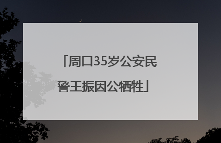 周口35岁公安民警王振因公牺牲