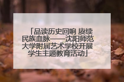 品读历史回响 赓续民族血脉——沈阳师范大学附属艺术学校开展学生主题教育活动