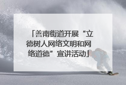 善南街道开展“立德树人网络文明和网络道德”宣讲活动
