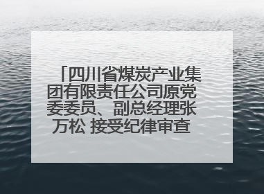 四川省煤炭产业集团有限责任公司原党委委员、副总经理张万松 接受纪律审查和监察调查
