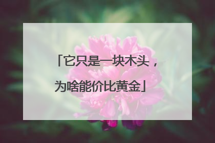它只是一块木头，为啥能价比黄金