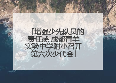 增强少先队员的责任感 成都青羊实验中学附小召开第六次少代会