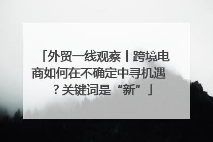 外贸一线观察丨跨境电商如何在不确定中寻机遇？关键词是“新”