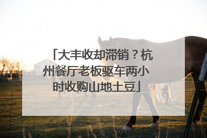 大丰收却滞销？杭州餐厅老板驱车两小时收购山地土豆