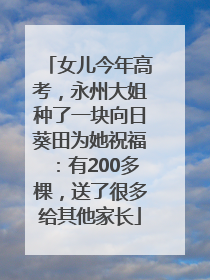 女儿今年高考，永州大姐种了一块向日葵田为她祝福：有200多棵，送了很多给其他家长