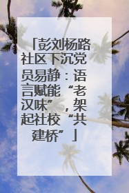 彭刘杨路社区下沉党员易静：语言赋能“老汉味”，架起社校“共建桥”