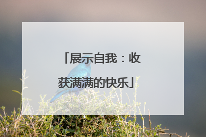 展示自我：收获满满的快乐