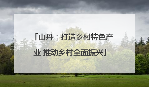 山丹：打造乡村特色产业 推动乡村全面振兴