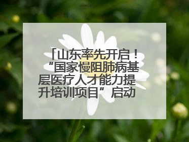 山东率先开启！“国家慢阻肺病基层医疗人才能力提升培训项目”启动会在济南召开
