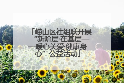 崂山区社组联开展“新阶层·在基层——暖心关爱·健康身心”公益活动
