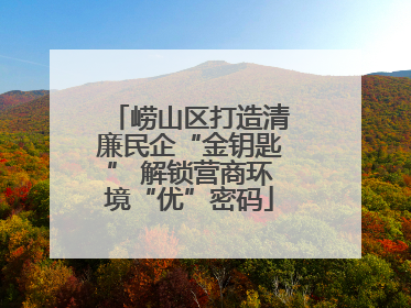 崂山区打造清廉民企“金钥匙” 解锁营商环境“优”密码