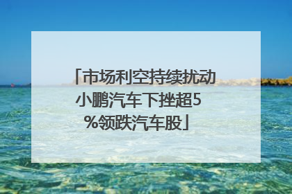 市场利空持续扰动 小鹏汽车下挫超5%领跌汽车股