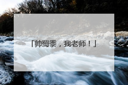 帅蜀黍，我老师！