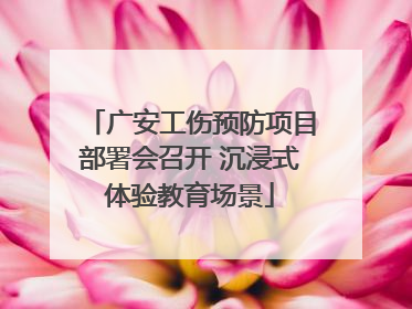 广安工伤预防项目部署会召开 沉浸式体验教育场景