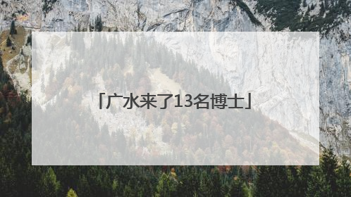 广水来了13名博士