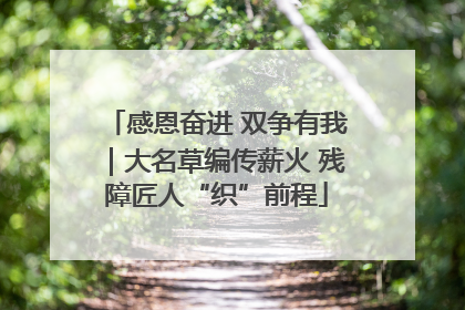 感恩奋进 双争有我｜大名草编传薪火 残障匠人“织”前程
