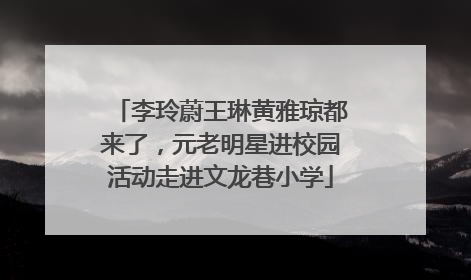 李玲蔚王琳黄雅琼都来了，元老明星进校园活动走进文龙巷小学