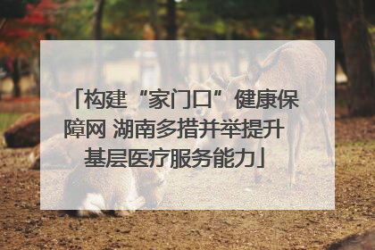 构建“家门口”健康保障网 湖南多措并举提升基层医疗服务能力