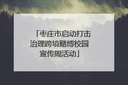 枣庄市启动打击治理跨境赌博校园宣传周活动