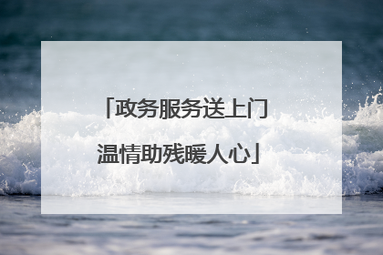 政务服务送上门 温情助残暖人心
