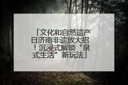 文化和自然遗产日济南非遗放大招！沉浸式解锁“泉式生活”新玩法