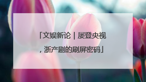 文娱新论｜屡登央视，浙产剧的刷屏密码