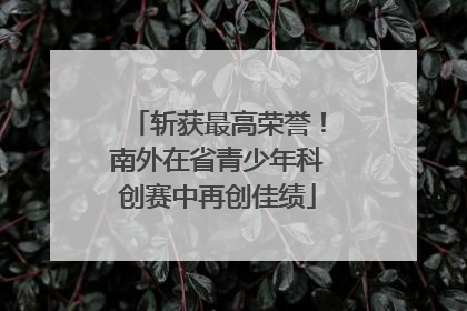 斩获最高荣誉！南外在省青少年科创赛中再创佳绩
