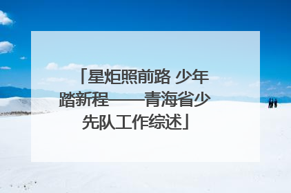星炬照前路 少年踏新程——青海省少先队工作综述