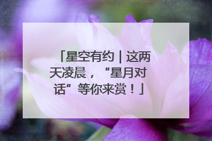 星空有约｜这两天凌晨，“星月对话”等你来赏！