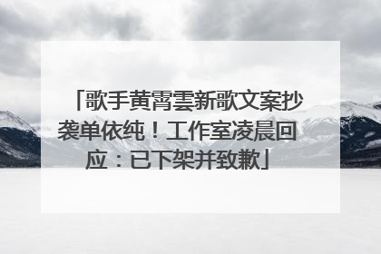 歌手黄霄雲新歌文案抄袭单依纯！工作室凌晨回应：已下架并致歉