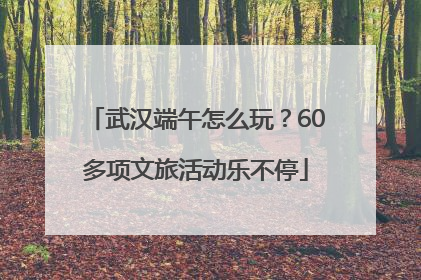 武汉端午怎么玩？60多项文旅活动乐不停