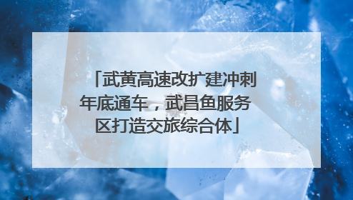 武黄高速改扩建冲刺年底通车，武昌鱼服务区打造交旅综合体