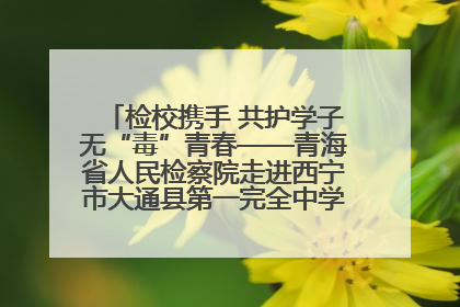 检校携手 共护学子无“毒”青春——青海省人民检察院走进西宁市大通县第一完全中学开展禁毒宣传侧记