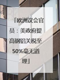 欧洲议会官员：美政府提高钢铝关税至50%毫无道理