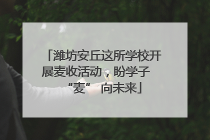 潍坊安丘这所学校开展麦收活动，盼学子 “麦” 向未来