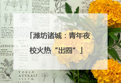 潍坊诸城：青年夜校火热“出圈”