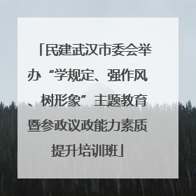 民建武汉市委会举办“学规定、强作风、树形象”主题教育暨参政议政能力素质提升培训班