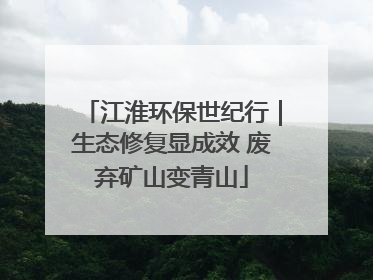 江淮环保世纪行｜生态修复显成效 废弃矿山变青山