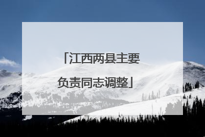 江西两县主要负责同志调整