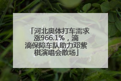 河北奥体打车需求涨966.1%，滴滴保障车队助力邓紫棋演唱会散场
