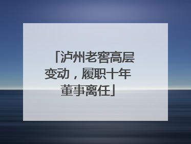 泸州老窖高层变动，履职十年董事离任